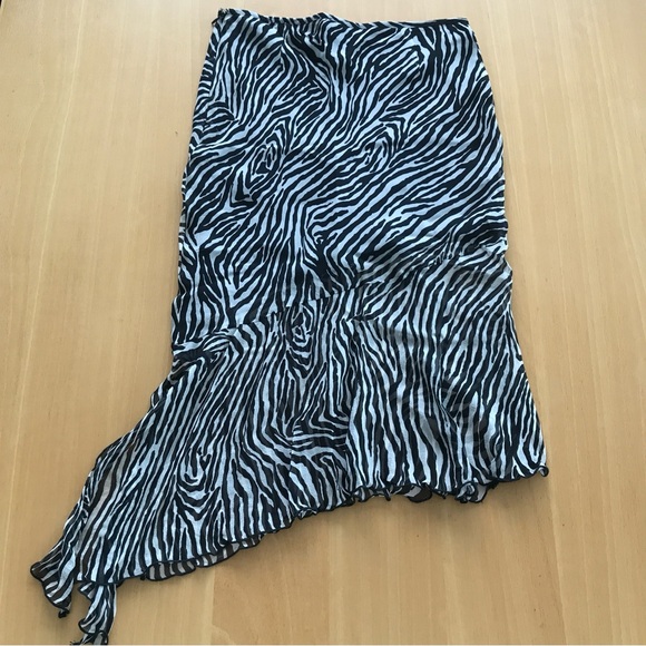 Bebe Zebra print silk bias skirt - Picture 2 of 3